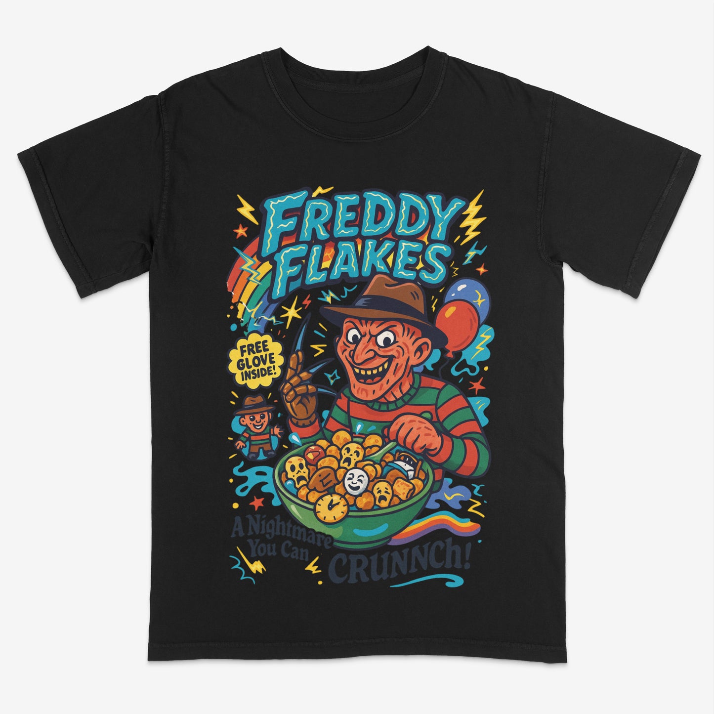 Freddy Flakes t shirt | Streetwear | Unisex | Menswear | Freddy Krueger | Nightmare on elm street | Cereal