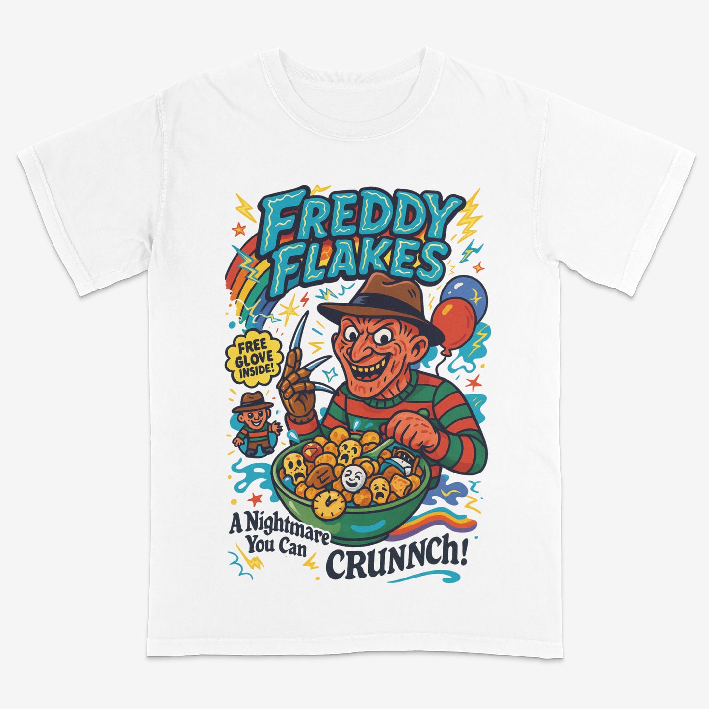 Freddy Flakes t shirt | Streetwear | Unisex | Menswear | Freddy Krueger | Nightmare on elm street | Cereal