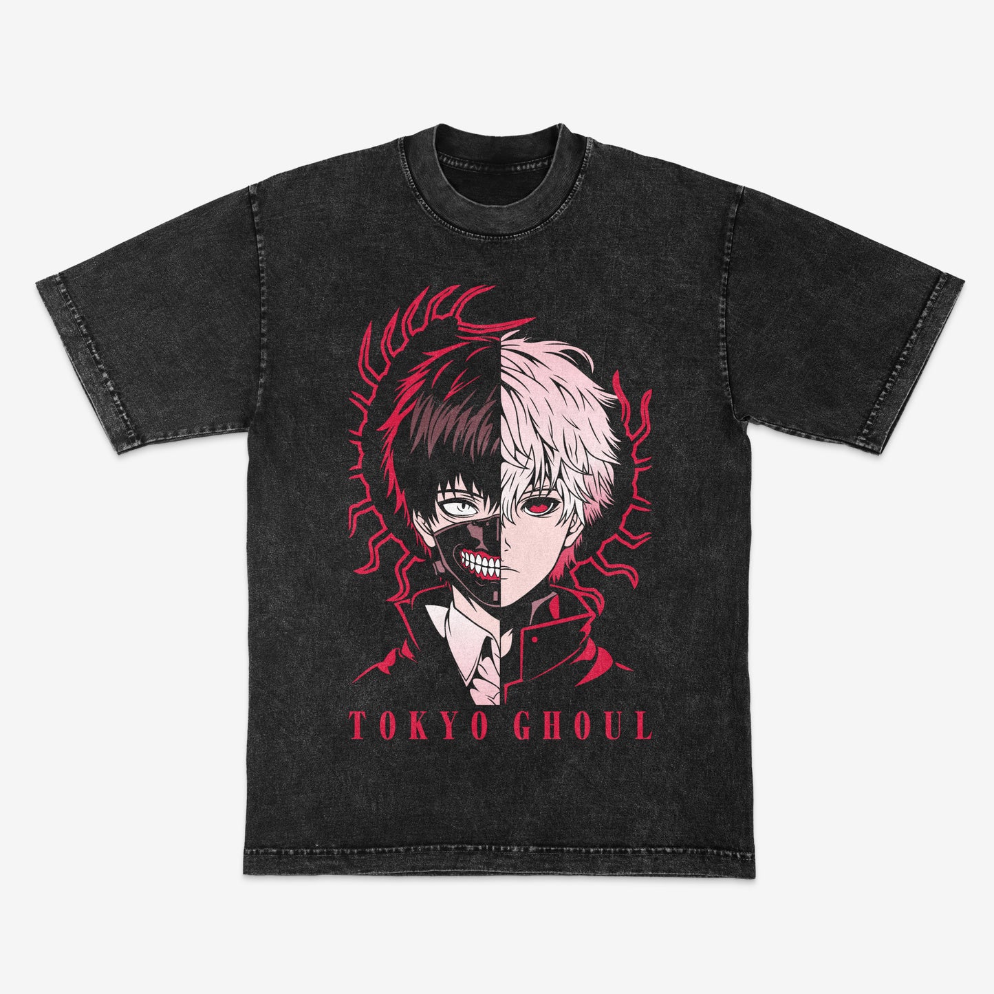 Tokyo Ghoul | Ken Kaneki | Streetwear | Mineral wash shirt | Heavyweight shirt | Ghoul | Half Human