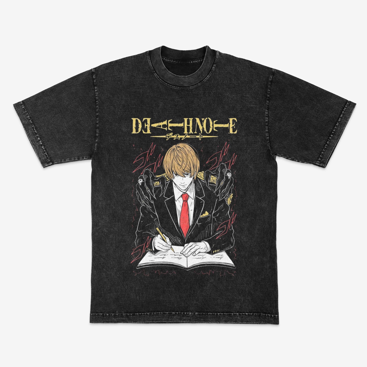 Light Yagami | Death Note | Anime | Custom shirt | Streetwear | MIneral washed