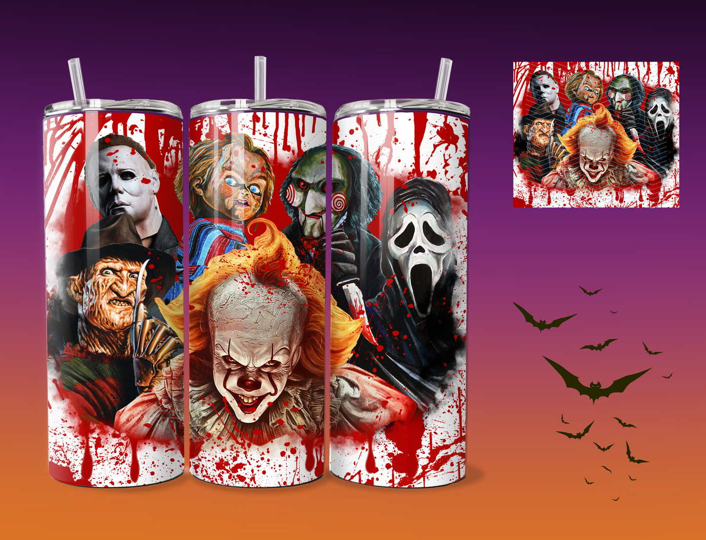 Bloody top slashers cup | Horror movie | Halloween | Penny bloody | jigsaw | Chucky