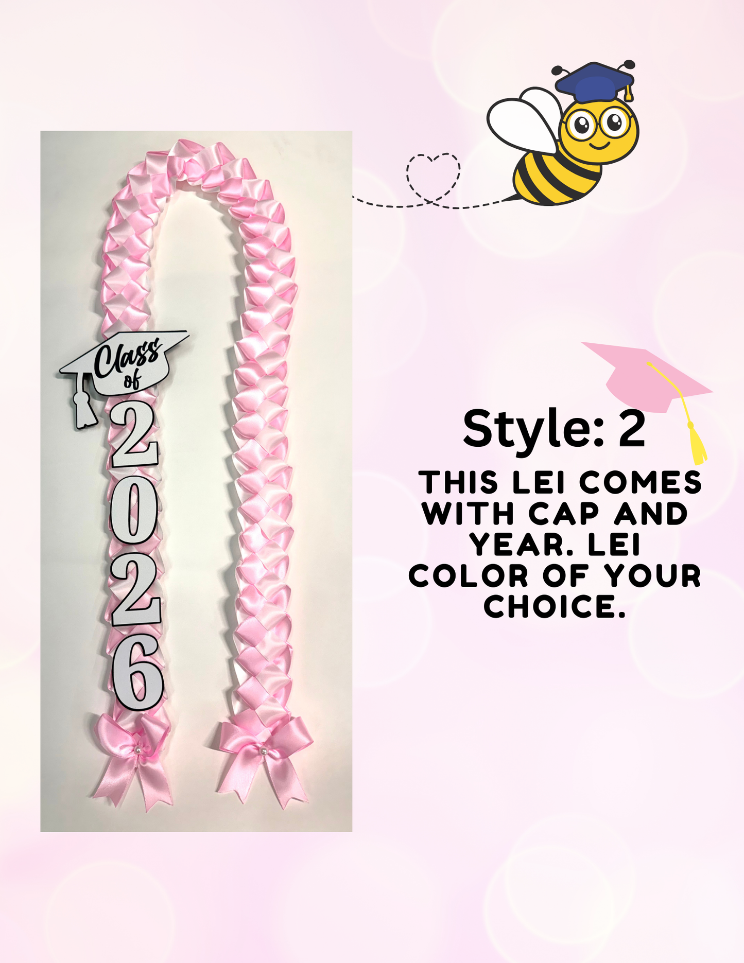 J and B Designs | Handmade Graduation Lei – Class of 2025 Braided  Necklace with Cap Charm | Customizable 2-Color Combos | 26” Sustainable Gift