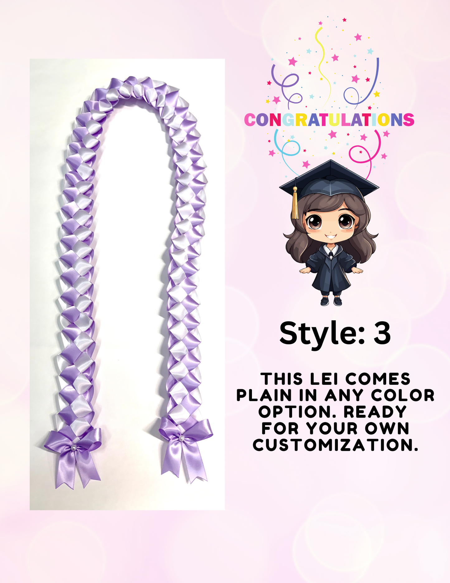 J and B Designs | Handmade Graduation Lei – Class of 2025 Braided  Necklace with Cap Charm | Customizable 2-Color Combos | 26” Sustainable Gift