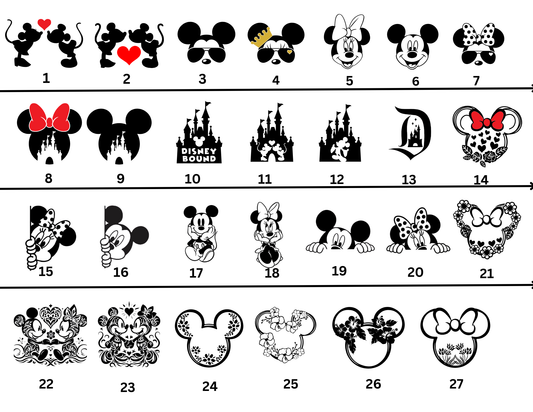 Disney themed decal | Disneyland | Castle| Disney World | Mickey Mouse | Minnie Mouse | Disney Bound