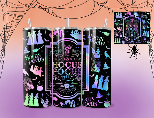 Hocus Pocus colorful tumbler | Apothecary | Hocus Pocus | Tumbler | 20 ounce cup | Sanderson sisters |