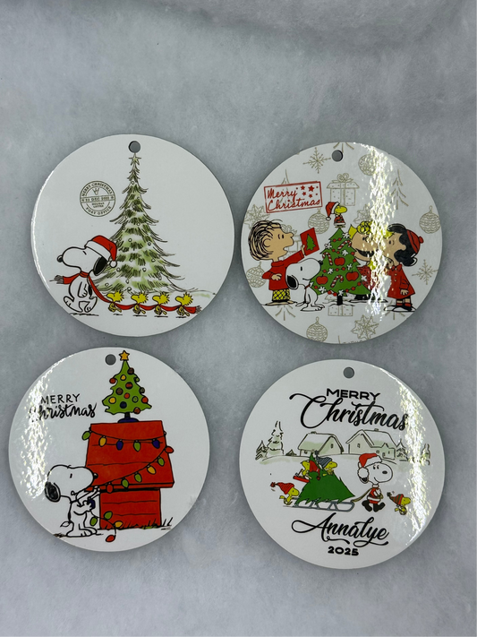Peanuts Ornaments | Hanging | Christmas | Flat ornament | Double side design |