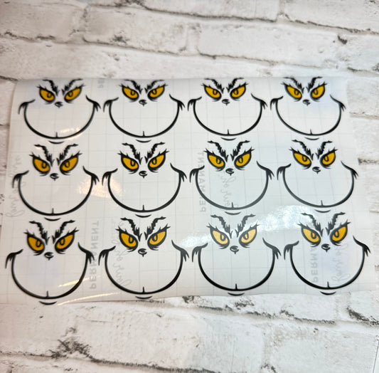 Grinch Face only sticker | Grinchmas | The Grinch | Stickers only | Grinchmas