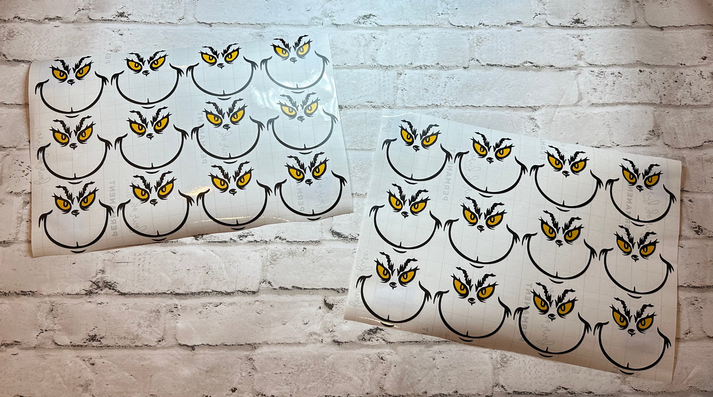 Grinch Face only sticker | Grinchmas | The Grinch | Stickers only | Grinchmas