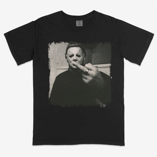 Michael Myers throwing peace sign | Halloween shirt | Spooky season | Menswear | Streetwear | Unisex