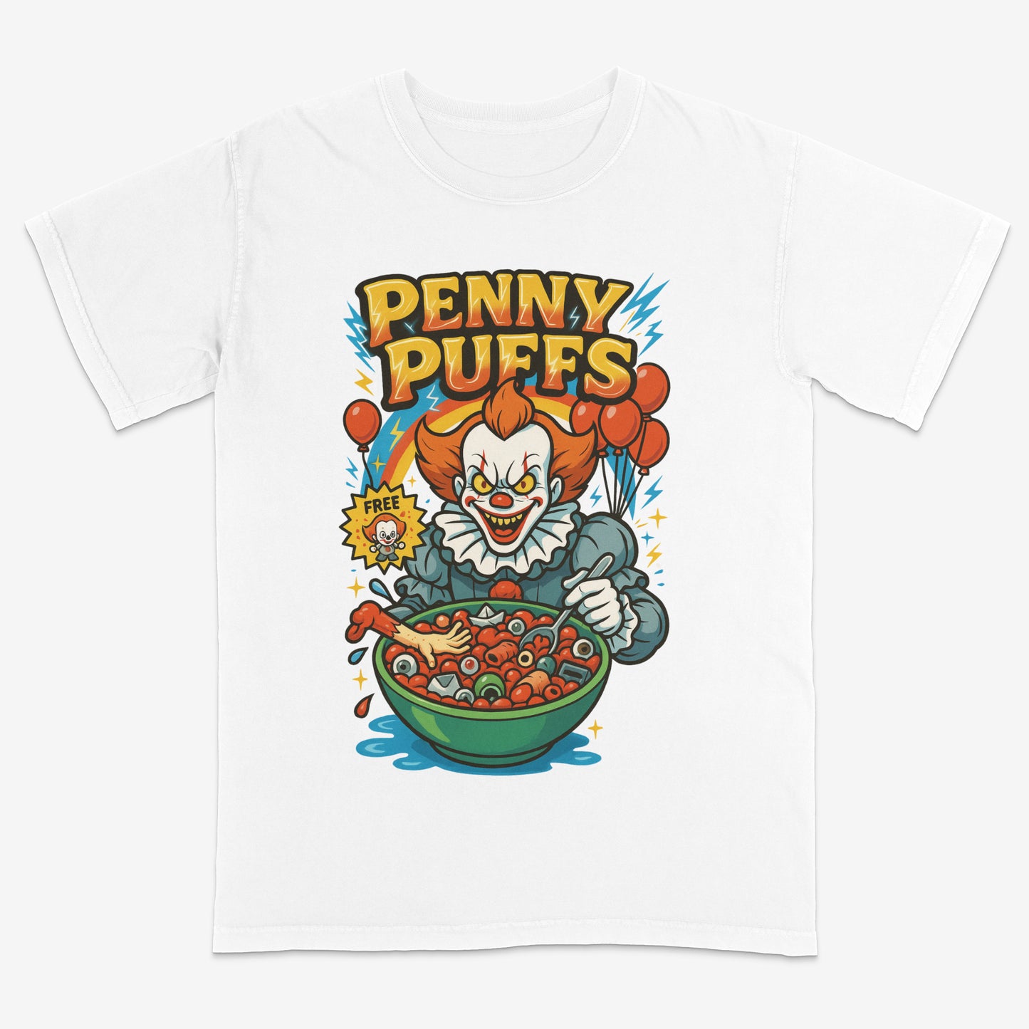 Pennywise t shirt | Penny puffs cereal design | Halloween | Horror movie | Streetwear | Unisex