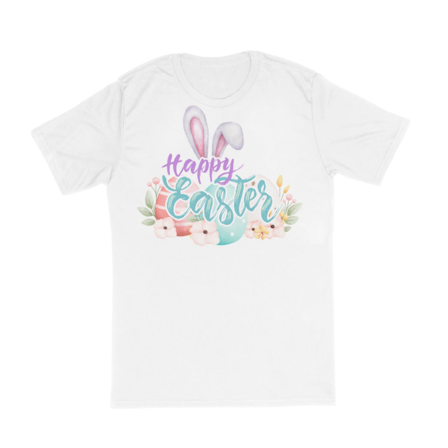 Custom Easter DTF Printed T-Shirts | Vibrant Holiday Designs | White & Heather Gray  | Happy Easter design