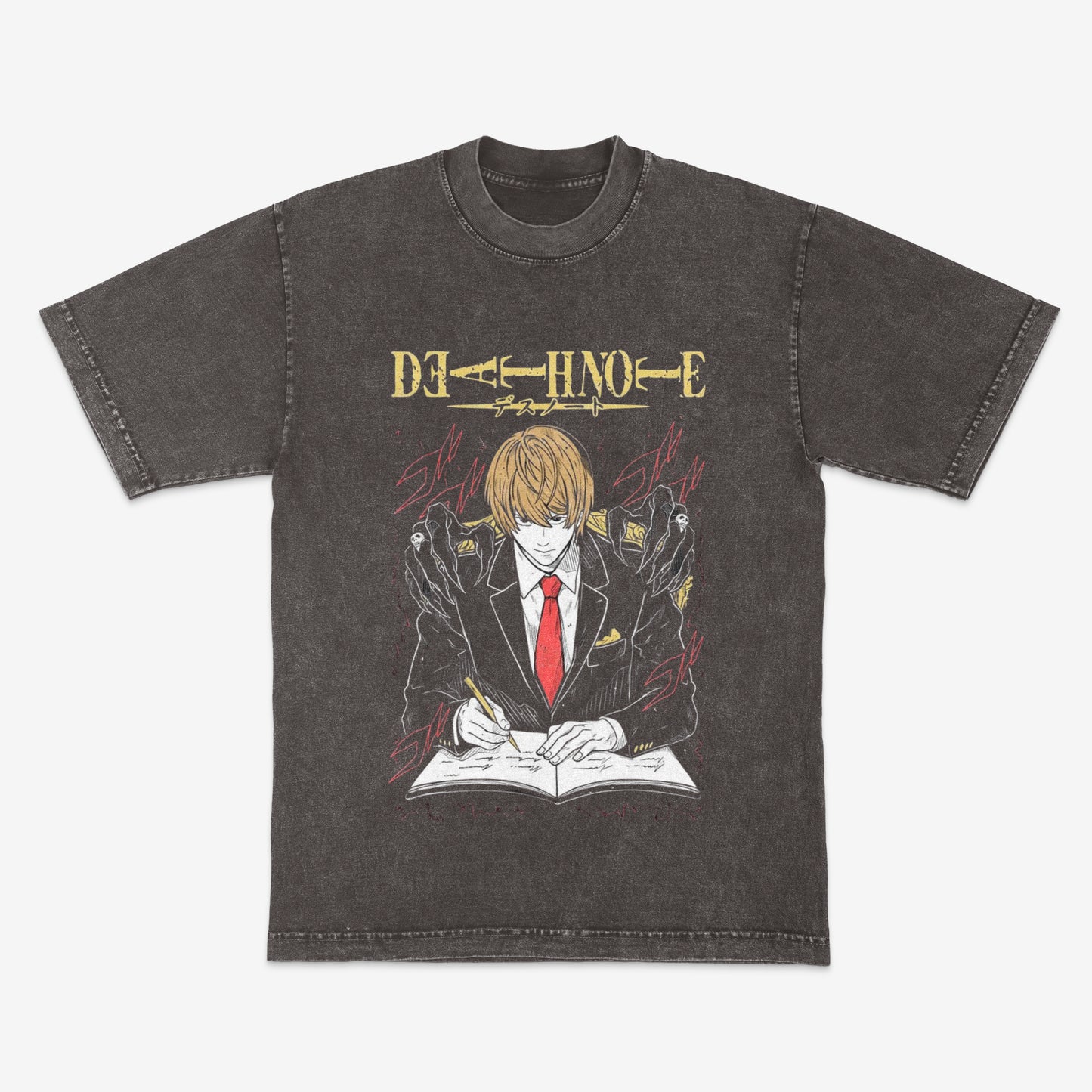 Light Yagami | Death Note | Anime | Custom shirt | Streetwear | MIneral washed
