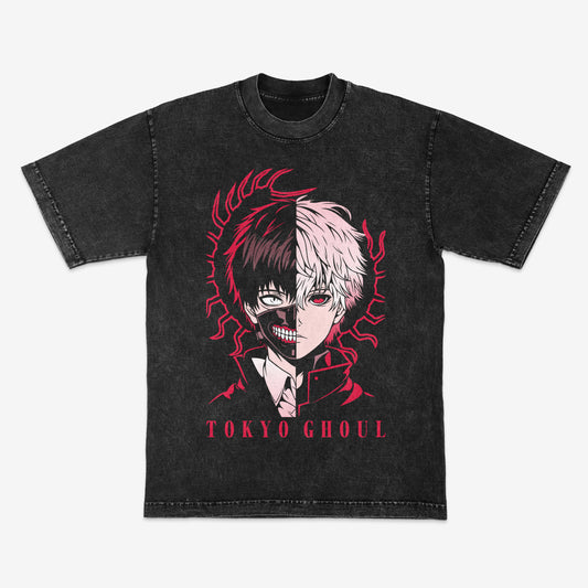 Tokyo Ghoul | Ken Kaneki | Streetwear | Mineral wash shirt | Heavyweight shirt | Ghoul | Half Human
