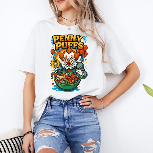 Pennywise t shirt | Penny puffs cereal design | Halloween | Horror movie | Streetwear | Unisex