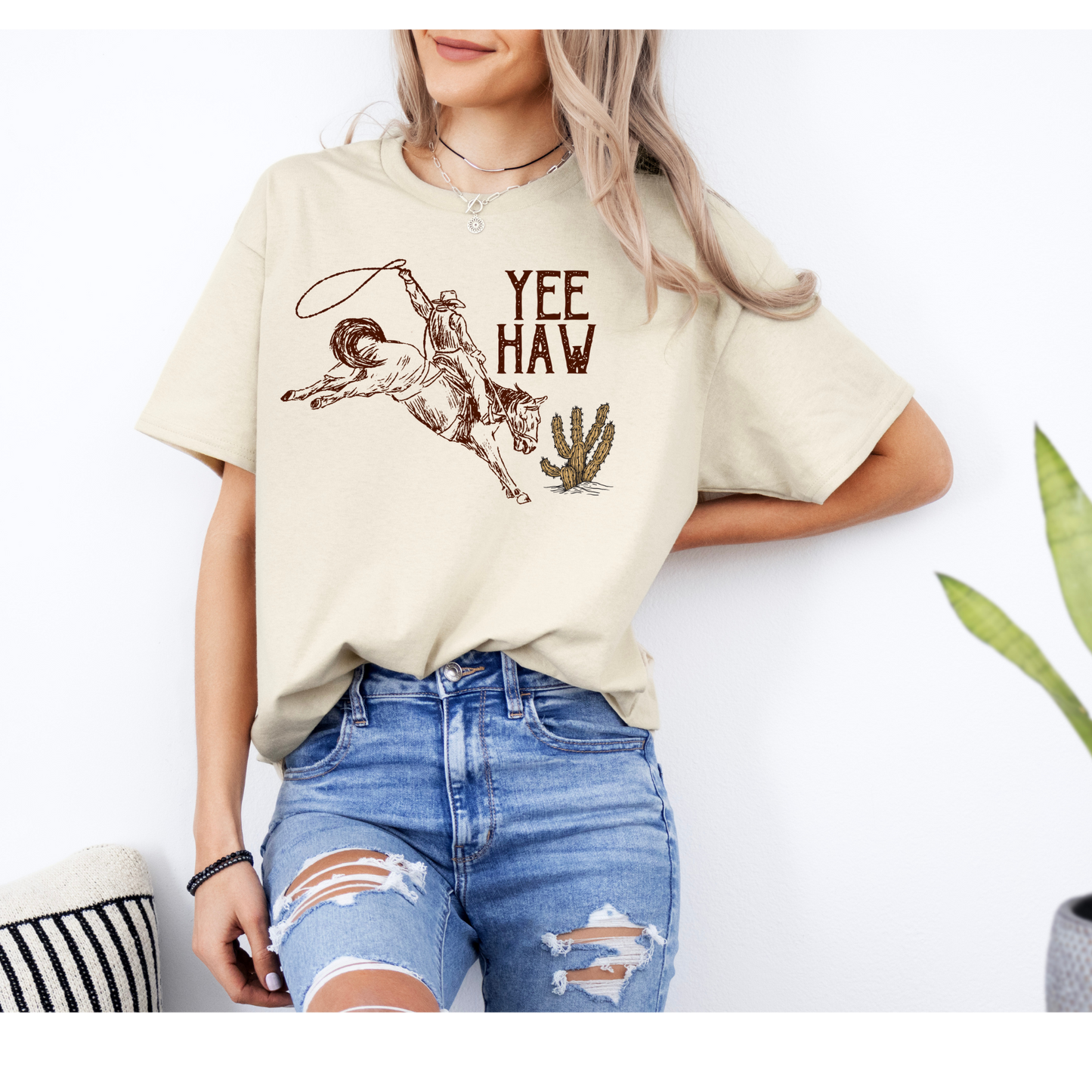 Yee Haw Western T shirt | Western wear | Custom T shirt | DTF Printed | Direct to Film | Rodeo wear