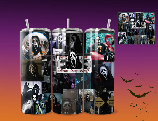 Ghostface mixtape cup | What's your favorite scary movie | Horror | Halloween | Spooky season | Collage | cup with lid