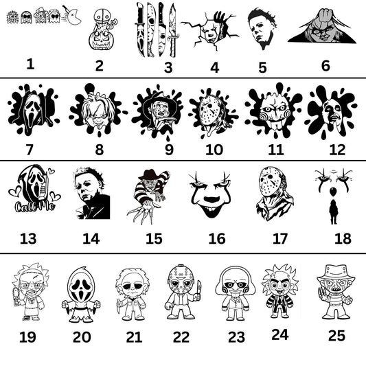Halloween car decals | Horror movie collection | Slashers | Window decals | Stickers